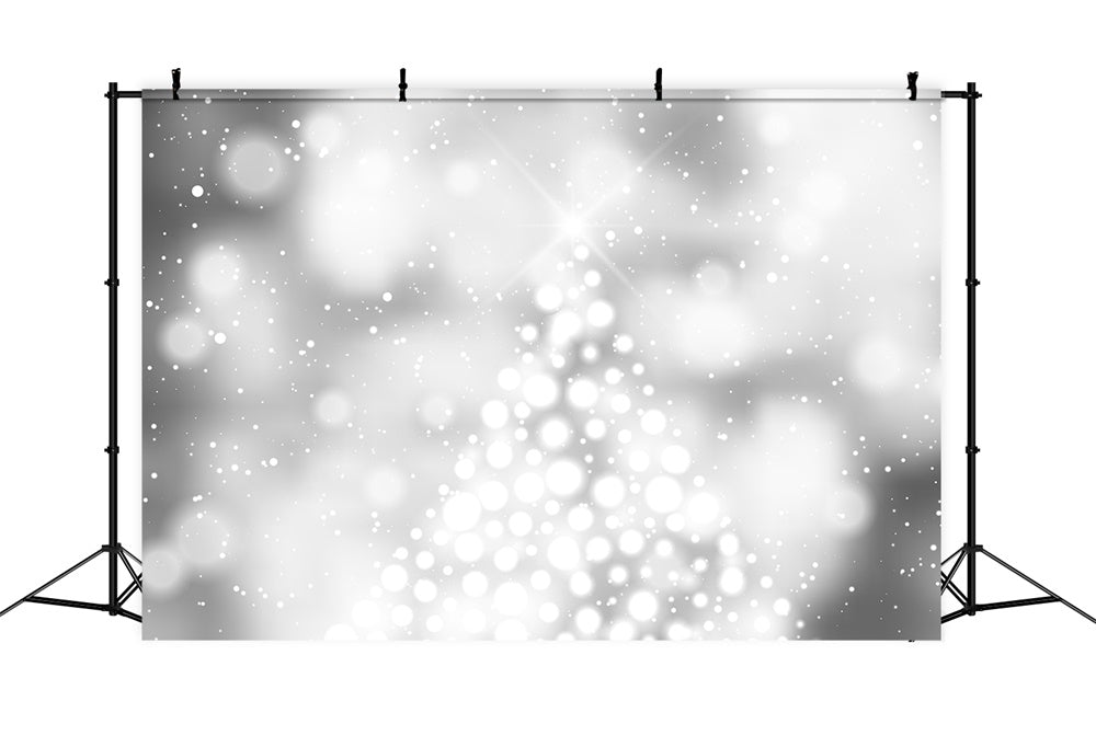 Christmas Gray Snowflake Polka Dot Backdrop RR8-273