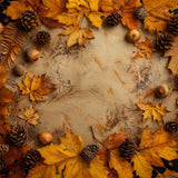 Rustic Autumn Leaves on Textured Floor Backdrop RR8-280