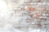 Snow Covered Brick Wall Floor Backdrop RR8-286