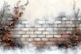 Winter Snow Frosted Brick Wall Floor Backdrop RR8-290