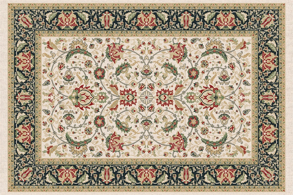 Intricate Floral Patterned Carpet Floor Backdrop RR8-297