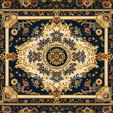 Navy and Gold Ornate Carpet Floor Backdrop RR8-300