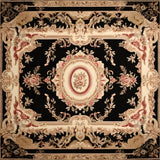 Black and Pink Rose Pattern Carpet Floor Backdrop RR8-301