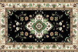 Black and Green Floral Carpet Floor Backdrop RR8-303