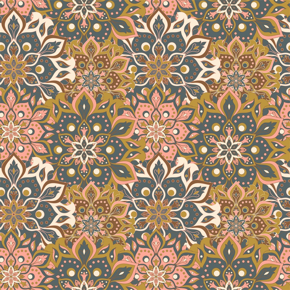 Intricate Geometric Floral Pattern Floor Backdrop RR8-304