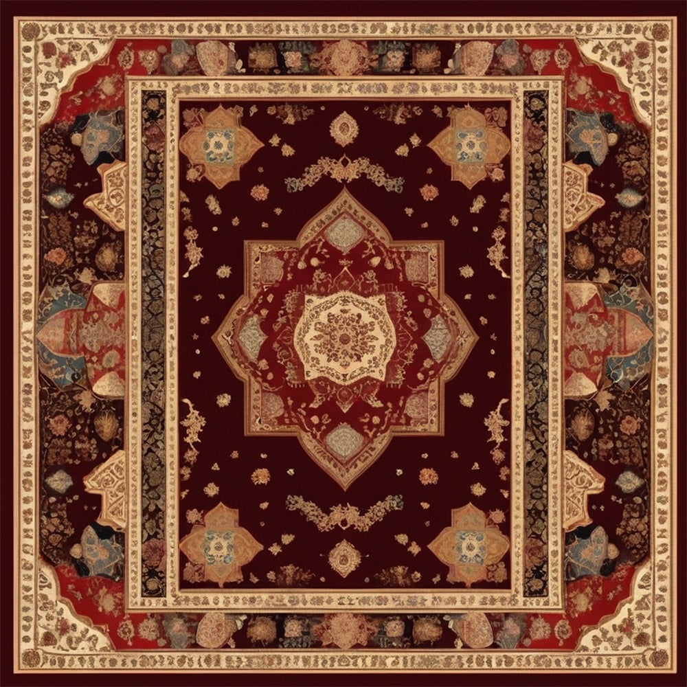 Rich Burgundy and Beige Carpet Floor Backdrop RR8-305