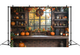 Autumn Window Display Pumpkins Backdrop RR8-306