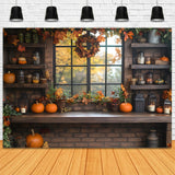 Autumn Window Display Pumpkins Backdrop RR8-306