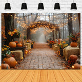 Pumpkins Haystack String Lights  Fall Backdrop RR8-318