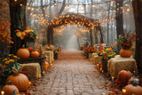 Pumpkins Haystack String Lights  Fall Backdrop RR8-318