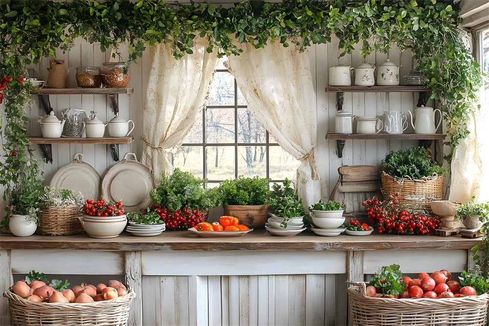 Fall Harvest Kitchen Photography Backdrop RR8-323