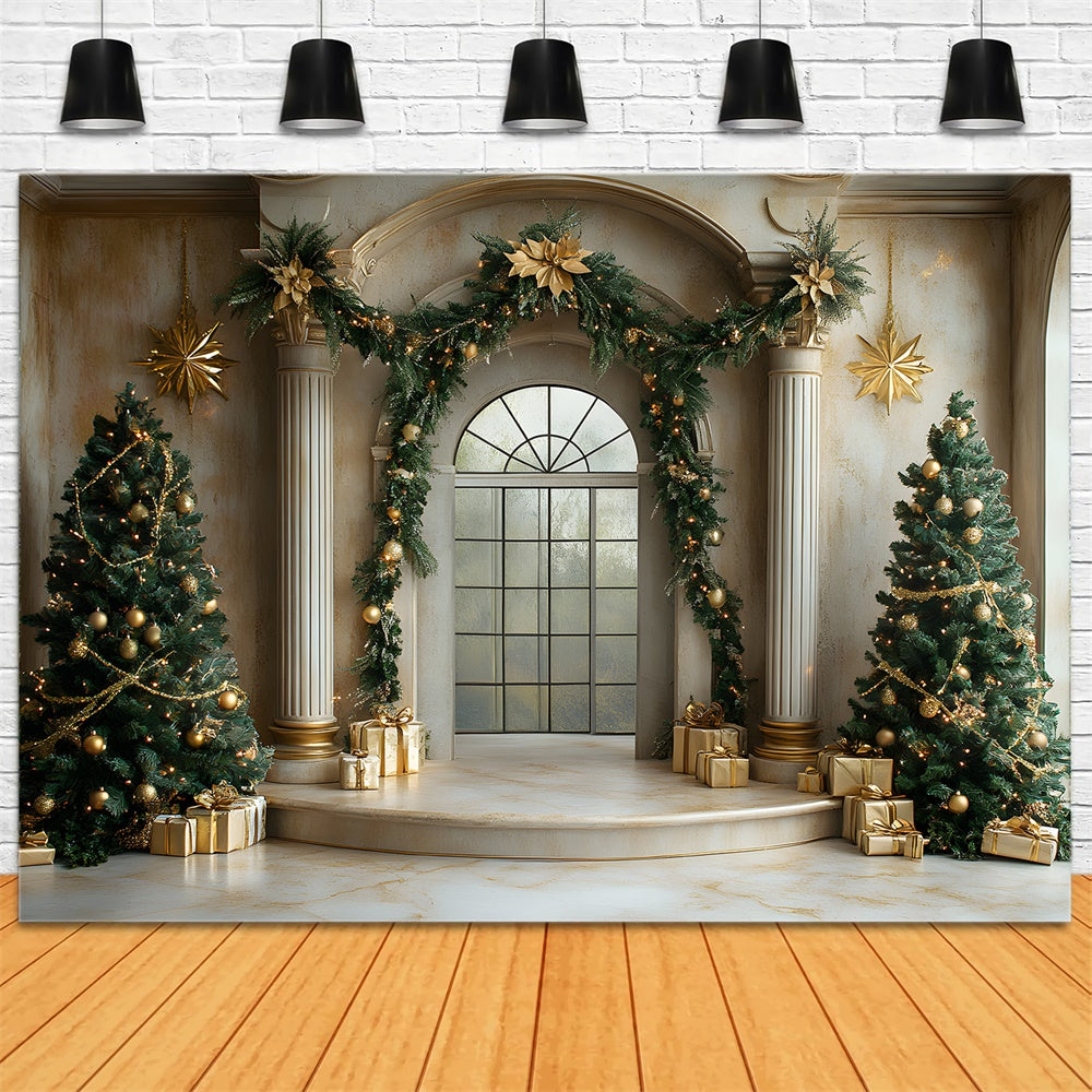 Christmas Garland Decorated Door Backdrop RR8-338