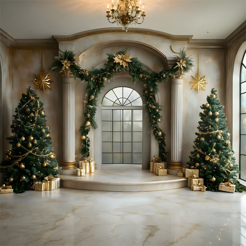 Christmas Garland Decorated Door Backdrop RR8-338