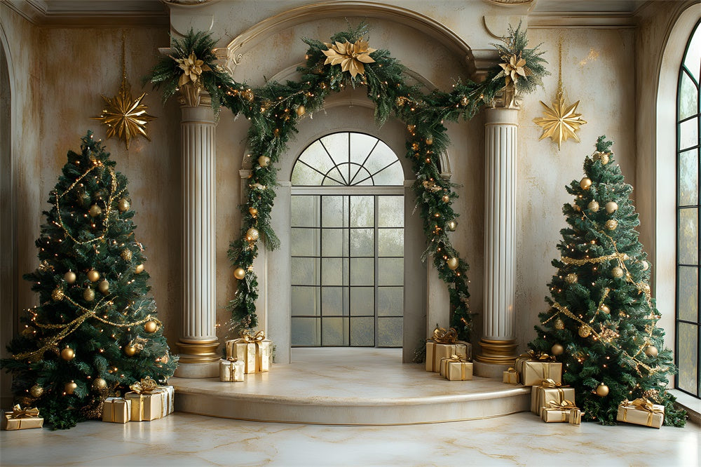 Christmas Garland Decorated Door Backdrop RR8-338