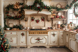 Christmas Wreath Kitchen Photography Backdrop RR8-343