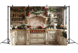 Christmas Kitchen Display Wreath Backdrop RR8-344