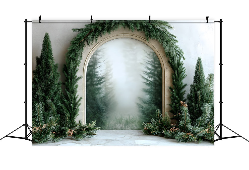 Christmas Fir Tree Garland Photography Backdrop RR8-348