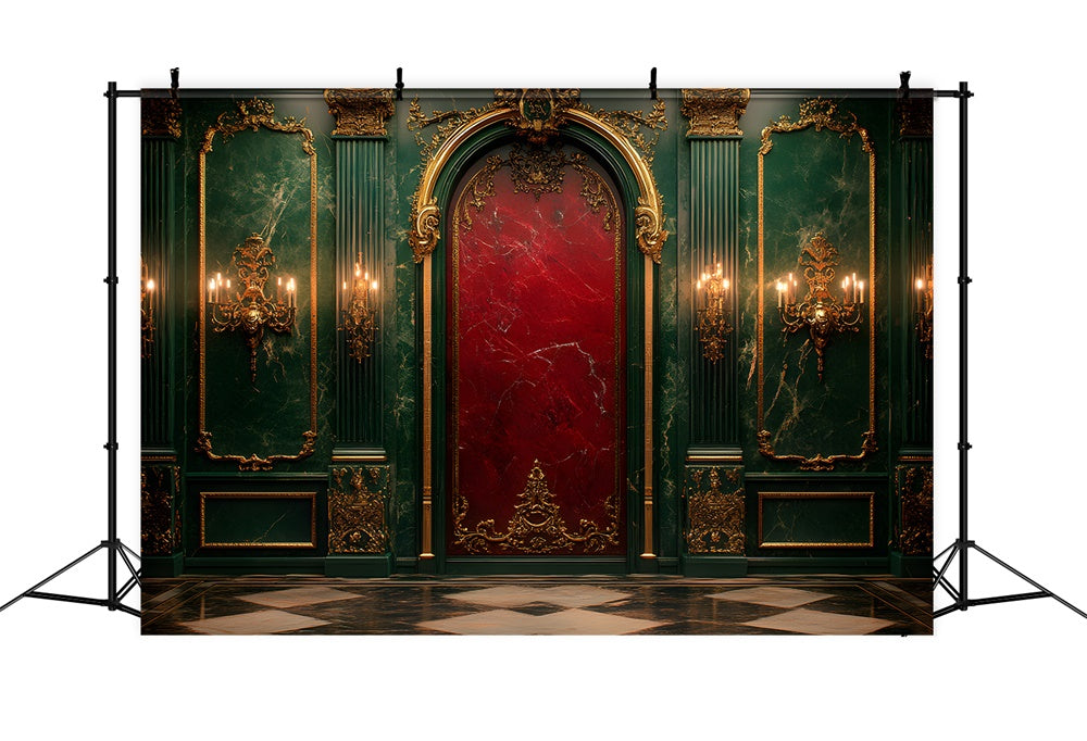 Christmas Ornate Living Room Wall Backdrop RR8-352