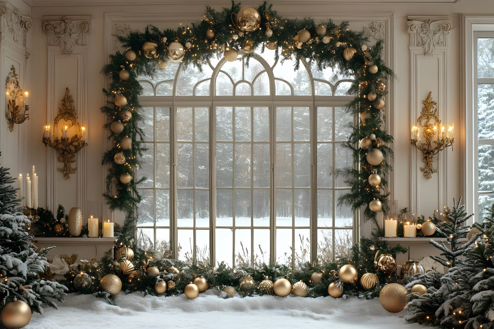 Christmas Balls Garland Window Backdrop RR8-35