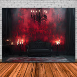 Halloween Gothic Black Red Wall Candles Backdrop RR8-371