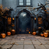 Spooky Halloween Night Cemetery Gate Backdrop RR8-373