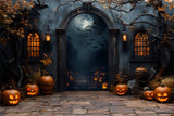 Spooky Halloween Night Cemetery Gate Backdrop RR8-373