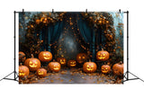 Halloween Pumpkin Lanterns String Lights Backdrop RR8-377