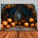 Halloween Pumpkin Lanterns String Lights Backdrop RR8-377