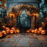 Halloween Night Glowing Pumpkin Lights Backdrop RR8-384