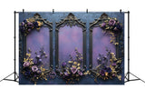 Purple Flower Frame Wall Halloween Backdrop RR8-390