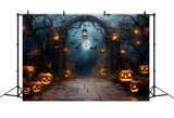 Halloween Spooky Night Graveyard Gate Backdrop RR8-393