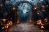 Halloween Spooky Night Graveyard Gate Backdrop RR8-393