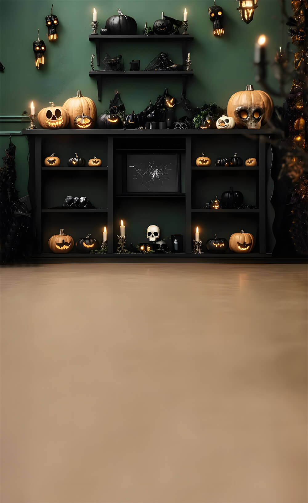 Halloween Sweep Spooky Room Evil Pumpkin Backdrop RR8-395