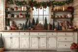 Christmas White Kitchen Photography Backdrop RR8-39