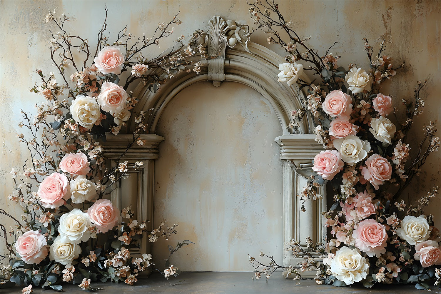 Elegant Floral Archway Boho Backdrop RR8-406