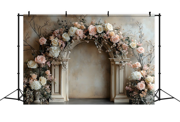 Rustic Rose Garden Arch Boho Backdrop RR8-407