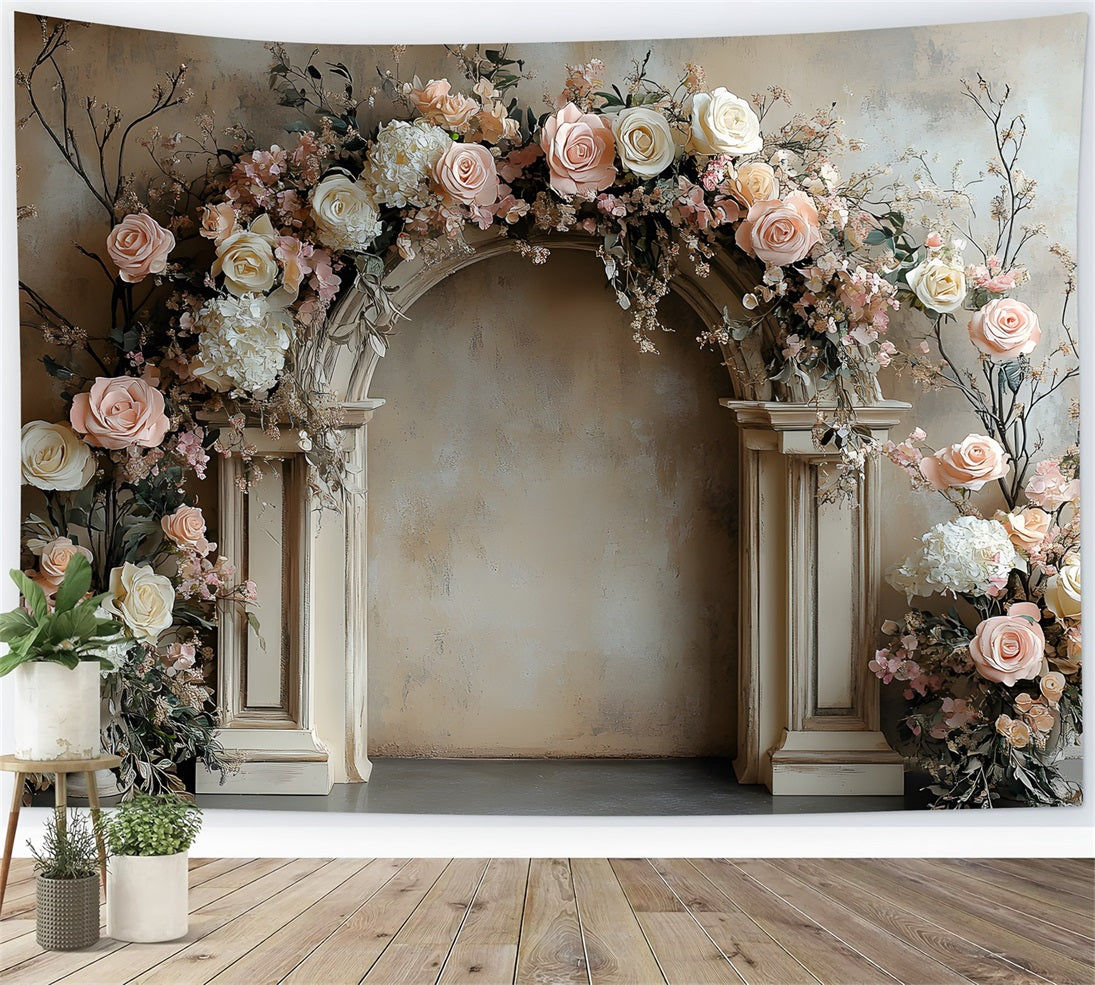 Rustic Rose Garden Arch Boho Backdrop RR8-407