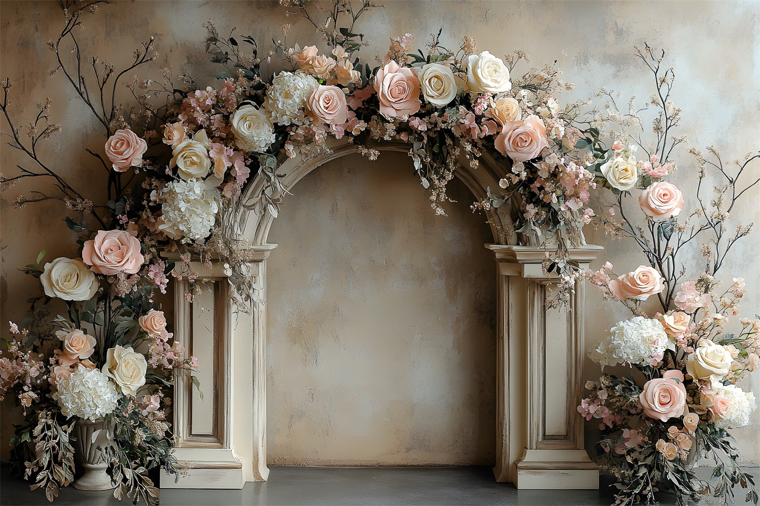 Rustic Rose Garden Arch Boho Backdrop RR8-407