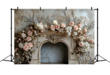 Vintage Floral Fireplace Boho Backdrop RR8-408