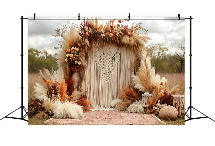 Autumn Pampas Grass Boho Backdrop RR8-411