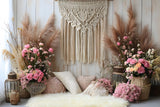 Pink Roses Boho Chic Backdrop RR8-415