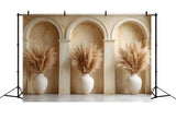 Elegant Pampas Arched Vase Boho Backdrop RR8-417