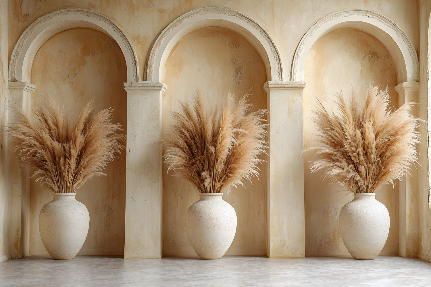 Elegant Pampas Arched Vase Boho Backdrop RR8-417