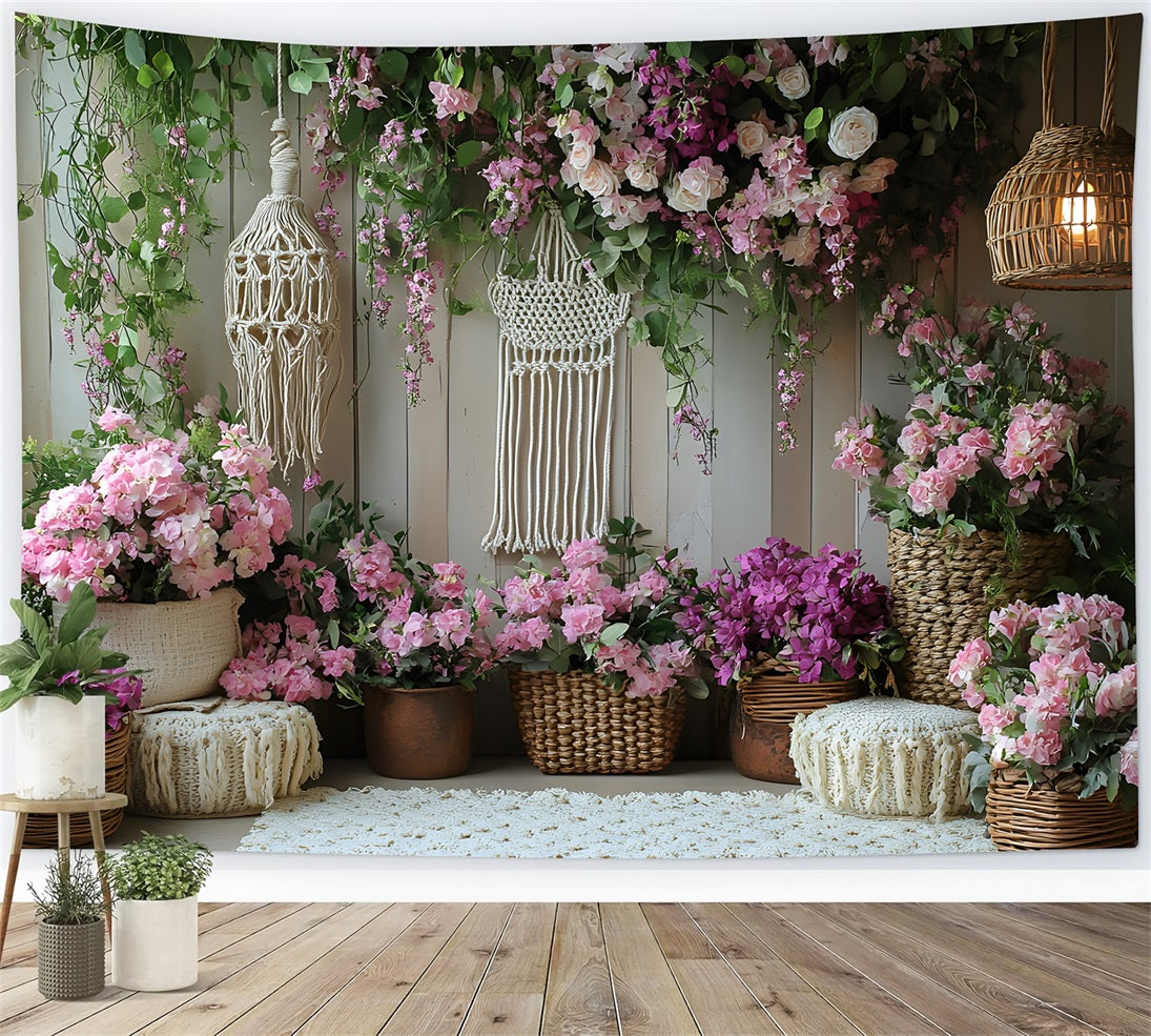 Floral Macrame Boho Garden Backdrop RR8-419