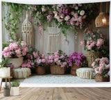 Floral Macrame Boho Garden Backdrop RR8-419