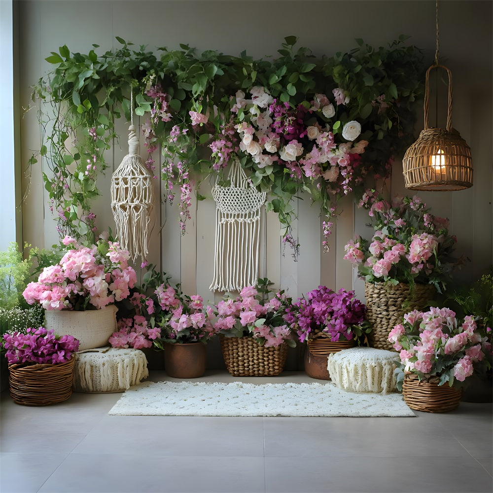 Floral Macrame Boho Garden Backdrop RR8-419