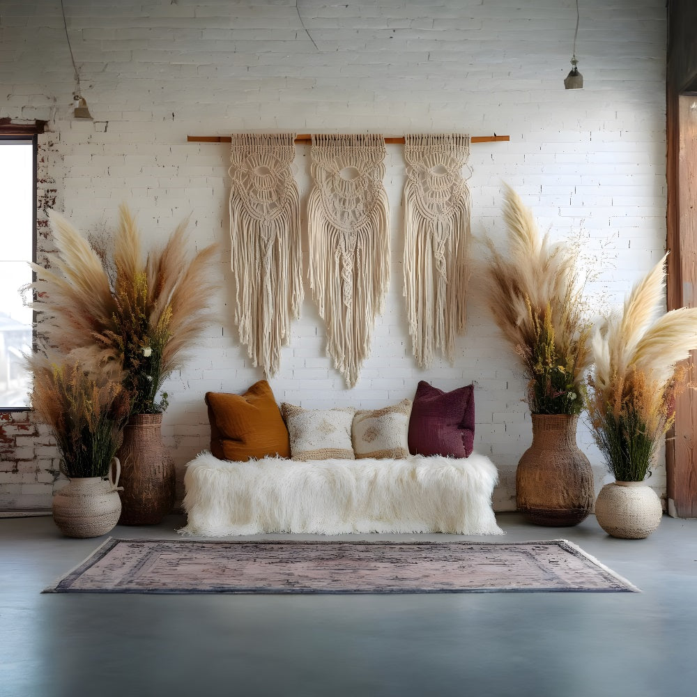 Rustic Macrame Boho Lounge Backdrop RR8-425