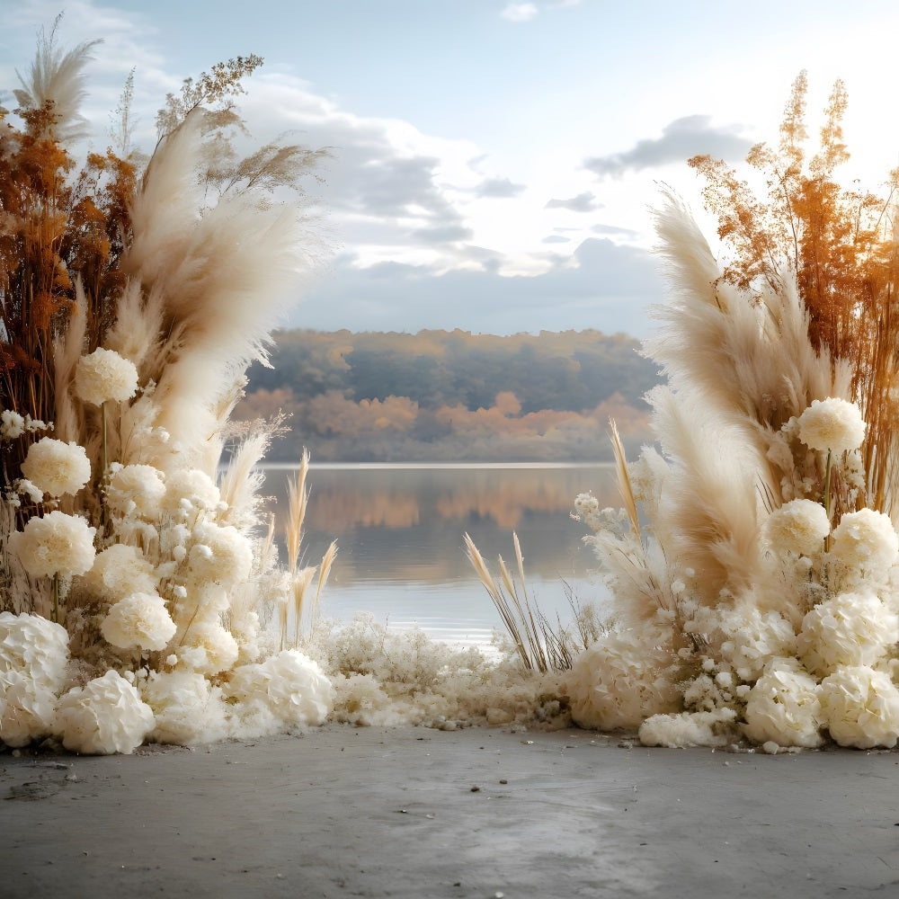 Autumn Lake Boho Pampas Backdrop RR8-428