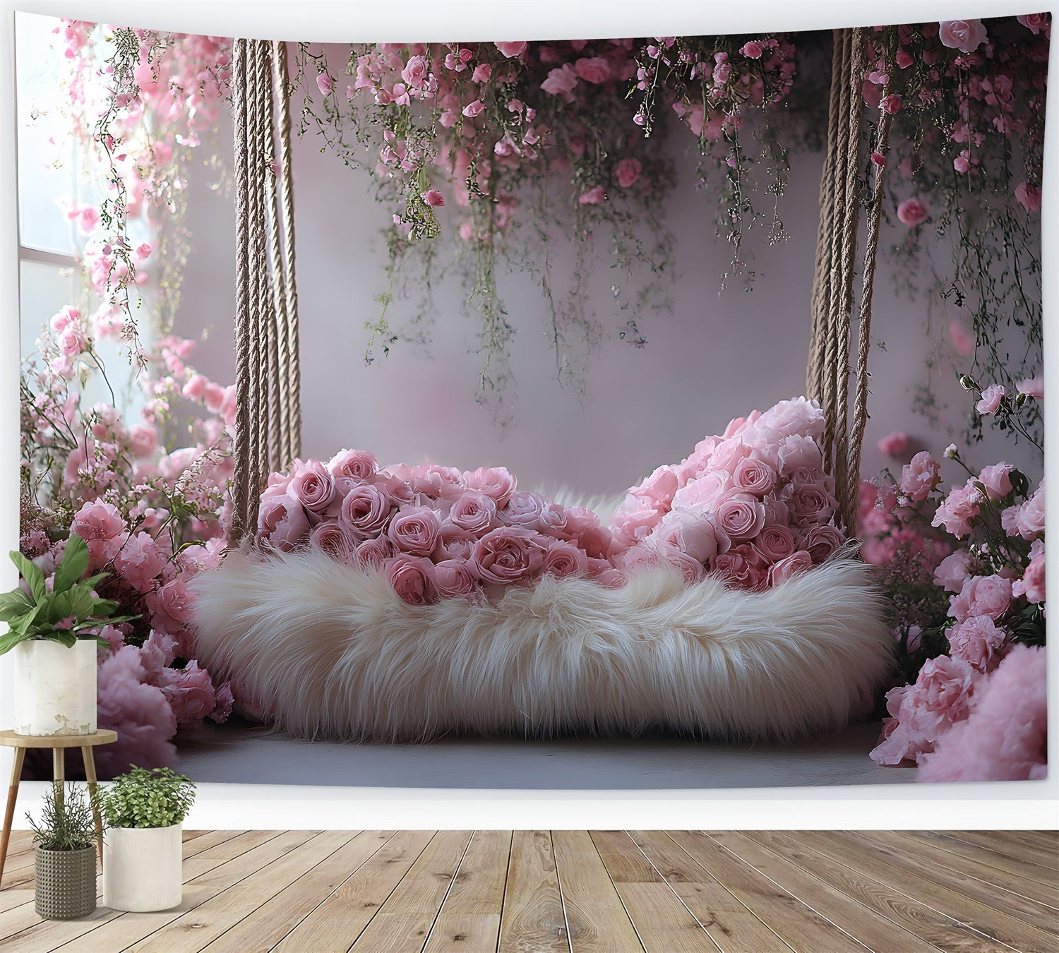 Romantic Floral Boho Swing Backdrop RR8-429