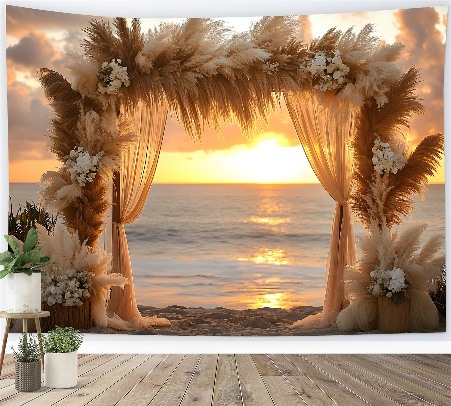 Beach Sunset Arch Bohemian Backdrop RR8-433